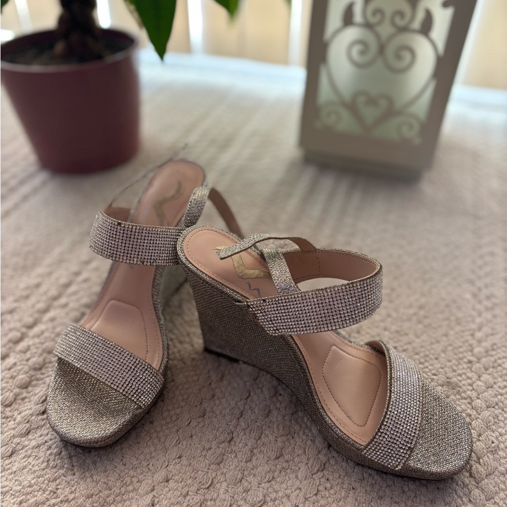Silver Wedge Sandals